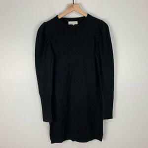 Wayf Black Puff Sleeve Sweater Dress XS